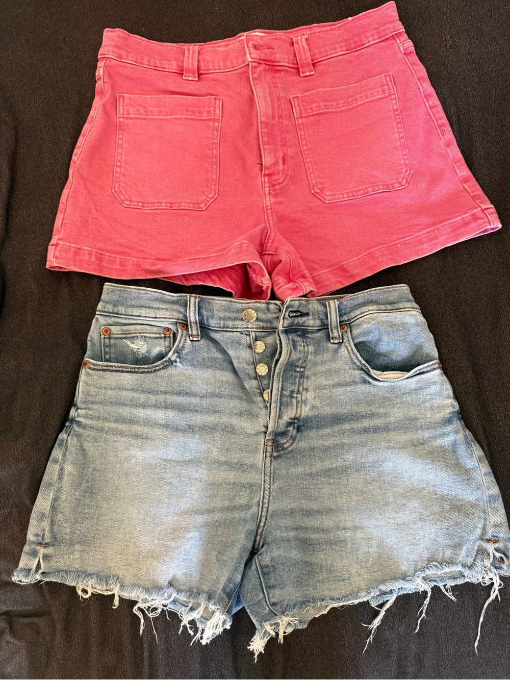 Daze Pink Denim Shorts and regular jean shorts. Size 29. The perfect stretch!